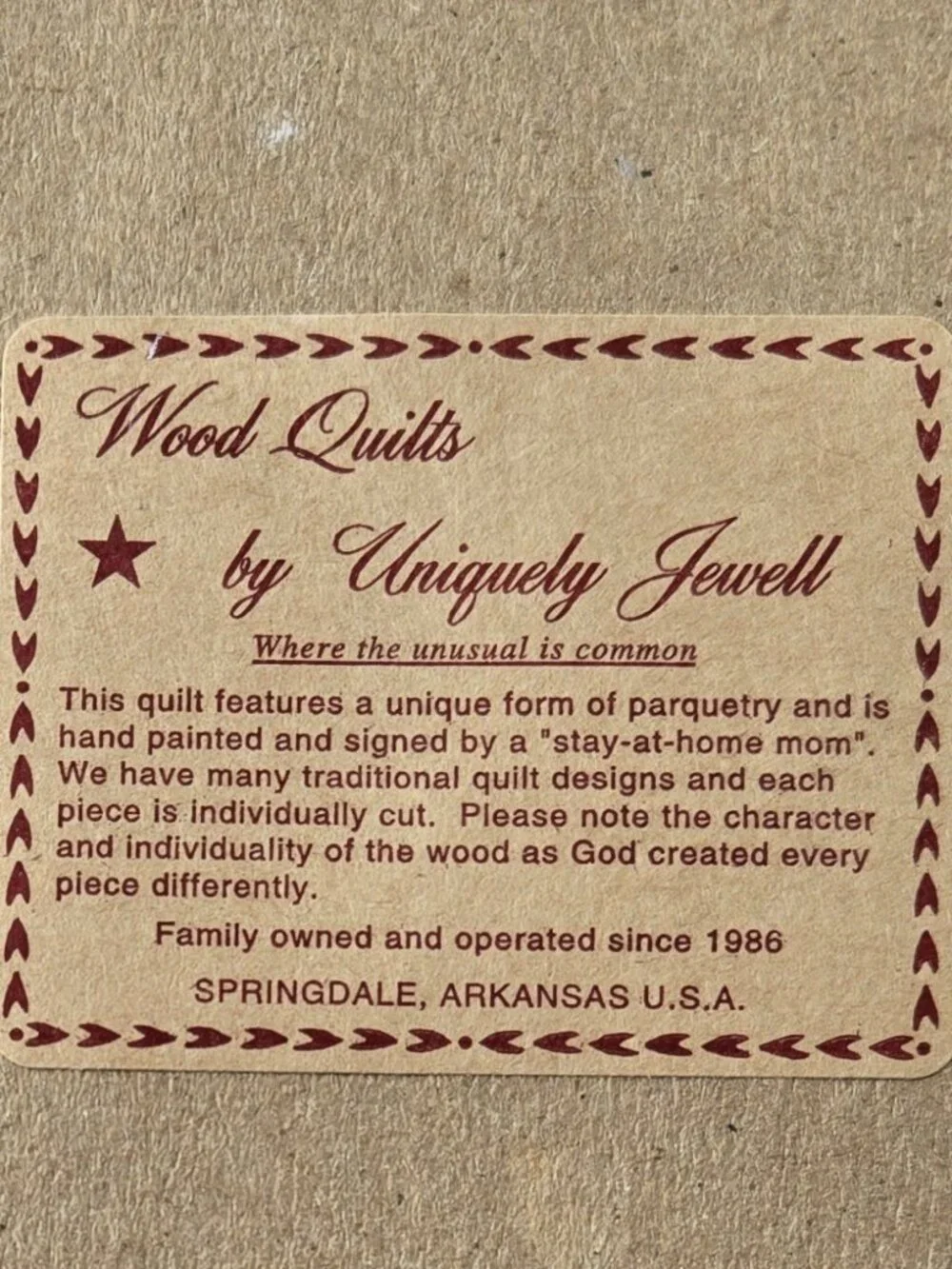 Wooden Pine Tree Quilt By Uniquely Jewell Wood Quilt Wall Art Signed